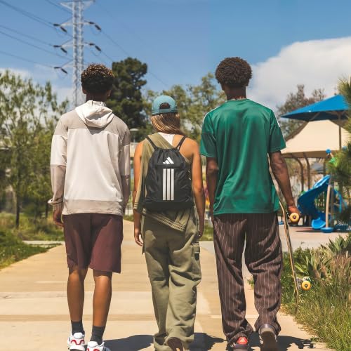 Image of adidas Alliance Sackpack - Drawstring Backpack for Sports, Small Gym, Black /3, One Size, Alliance Sackpack - Drawstring Backpack Small Bag for Men and Women