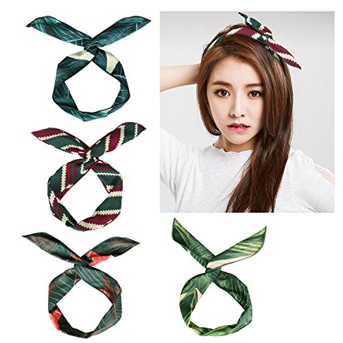 4 Pack Retro Headband, Boho Style Hair Band Wrap for Women and Girl