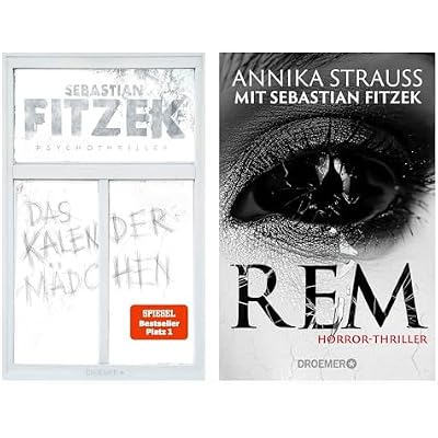 Sebastian Fitzek B&uuml;cher Set &ndash; Das Kalenderm&auml;dchen & REM (Horror-Thriller) | 2 Psychothriller Bestseller im Taschenbuch + exklusives Lesezeichen im Krimi Design
