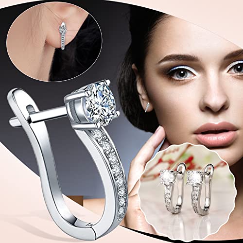 Orecchini a bottone con diamanti a cerchio in argento sterling con strass for donna Orecchini for San Valentino Collana leopardata