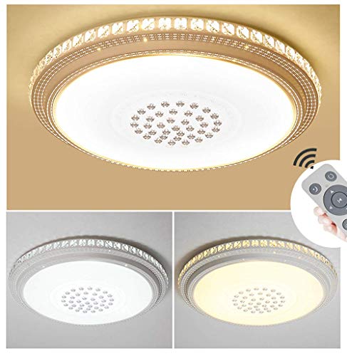 JINPIKER 60W Dimmbar LED Deckenleuchte Runde Kristall Sternenlicht Deckenlampe für Schlafzimmer Korridor Küche Wohnzimmer Deckenleuchten Cover