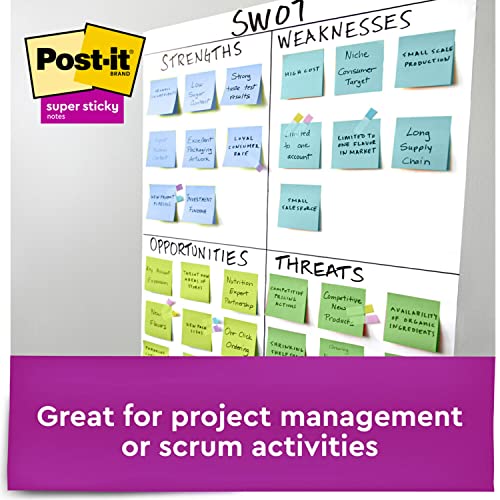Image of Post-it Recycled Super Sticky Notes, 3 x 3-Inches, Tropic Breeze Collection, 12-Pads /Pack