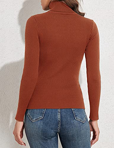 Image of PrettyGuide Women's Ribbed Turtleneck Long Sleeve Sweater Tops