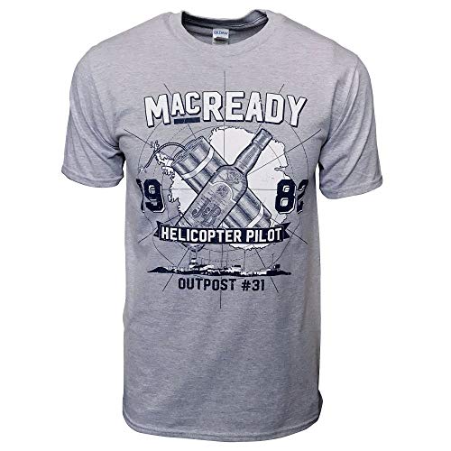 MacReady 1982 Outpost #31 Horror Movie T Shirt Mens Film Tee Shirt Art Heather Gray Honcho SFX XXL - Chest 48-50in Heather Grey Gray