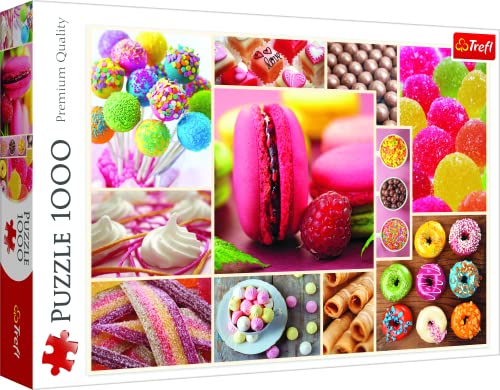 Trefl, Puzzle, Caramelos, Collage, de 1000 Piezas, Dulces, Dulces apetitosos, Pastel, Caramelos...