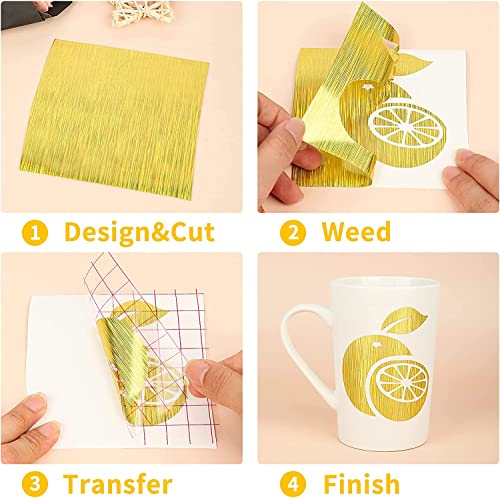 Image of Lya Vinyl Permanent Adhesive Vinyl Bundle 10 Pack Brushed Self Adhesive Vinyl, Sheets for Home Decoration,Mug, Cup, Windows, Ceramics, Party Decoration