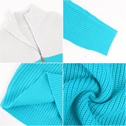 Lexiart Men's Quarter Zip Pullover Sweater Casual Warm Mock Neck Ribbed Knit Slim Fit Sweaters4