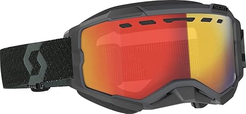 Scott Fury Snow Cross - Gafas unisex para motos de nieve para adultos, color negro/rojo cromado/talla única