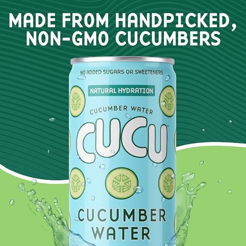Image of CUCU Pressed Cucumber Water - Real Juice from Fresh Cucumbers with Vitamin C, Electrolytes & Antioxidants - No Sugar Added, Non-GMO - 11 fl oz, 12-Pack