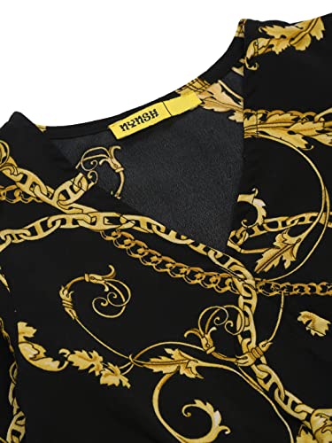 Image of pluss Girl Black Floral Print Top (GTP13952-GOLDENNUGGETPRT)