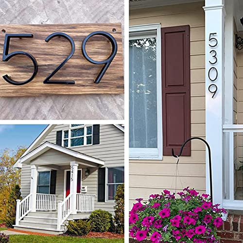 5 Inch Floating House Number For Outside - Maximum Rust Protection Modern House Numbers, Zinc Alloy Shadow Number With Nail Kit Decor For Outdoor Garden Door Mailbox Garage Gate, 911 Visibility Signage, Black (2) #TOP6