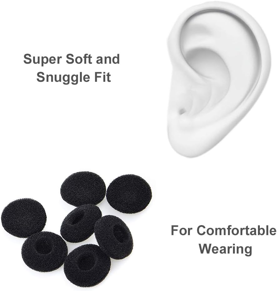 40 PACK TesRank Replacement Ear pads Foam Sponge Ear Cushions for Earphones, Black