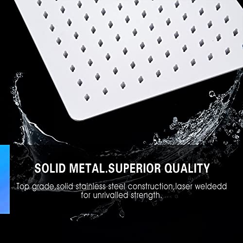 Image of TOSCH Stainless Steel 304 Grade 10X10 High Pressure Square Extra Heavy Rainfall Ultra Slim Ceiling or Wall mount Overhead shower (Without Arm) Chrome Finishing (Series-Super Heavy)