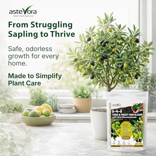 Image of Olive Tree Fertilizer - Fruit Tree Fertilizer for Olive Tree, Citrus, Lemon, Lime, Fig, Avocado, Mango, Apple & Pomegranate - for Potted & Outdoor Trees (10 quarts - 20 lbs.)