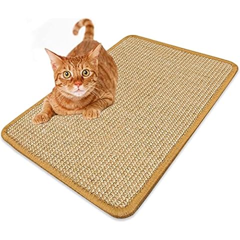 LUOCAI Cat Scratching Mat Natural Sisal Mat Cat Grinding Claws Mat Rug Scratch Pad for Cat Horizontal Cat Floor Scratching Pad for Cat Grinding Claws & Protecting Furniture (30x40cm) Cover