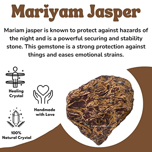 Image of Amazing Gemstone 2 Pieces, Mariyam Jasper Raw Crystals and Healing Stones, Natural Rocks for Tumbling and DIY Raw Stones and Crystals