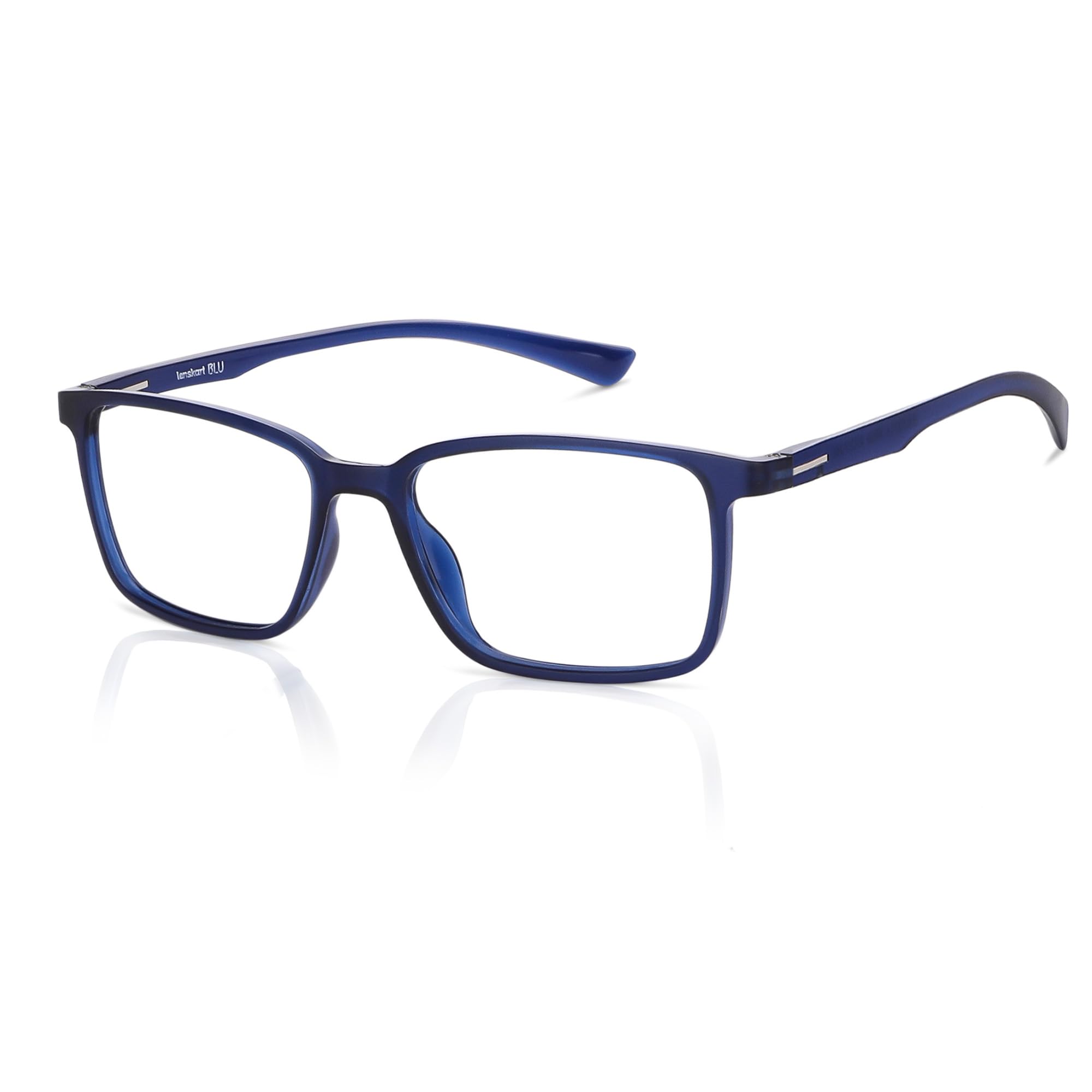 LENSKART BLU | Zero Power Blue Cut Computer Glasses | Anti Glare, Lightweight & Blocks Harmful Rays | 100% UV Protected | Full Rim Rectangular | For Men & Women | Large | LB E13737