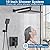 POP SANITARYWARE Matte Black Shower Faucet Set Rainfall 10 Inch Shower Head and Handle Set Bathroom Rain Shower System Wall Mounted Shower Fixture Include Shower Valve and Trim Kit