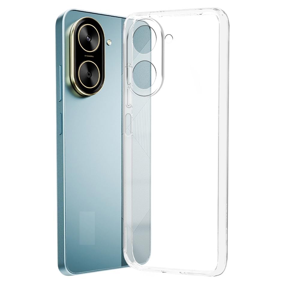 Image of COVERBLACK Flexible Rubber Case Back Cover for Compatible Model with Poco C71 / Redmi A5 - Transparent