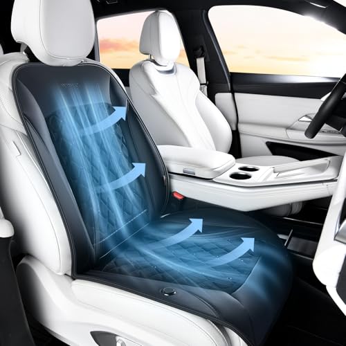 Image of Coverado 2026 Ventilated Car Seat Cushion, 8 Cooling Fans 12V‑24V for Car SUV Truck Pickup, Black