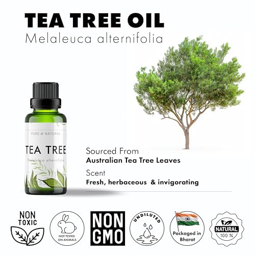 Image of Esslux Tea Tree Oil - 100% Pure Natural Australian Essential Oil for Skin, Hair & Toenails | Therapeutic Melaleuca Oil for Scalp, Nail Care & Soap Making | Refreshing & Healing Scent, 90 ML