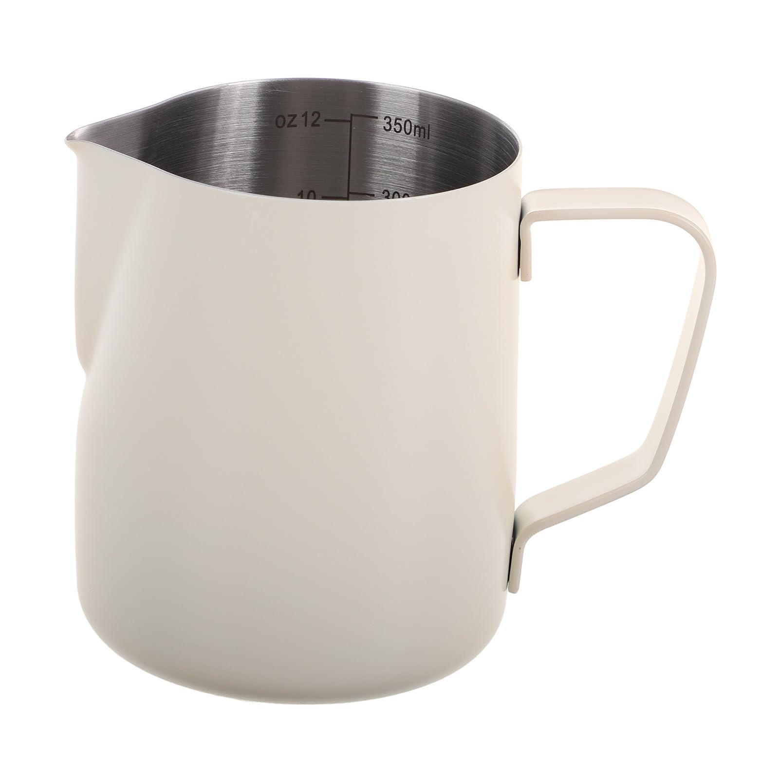 Jarra para espumar leche de acero inoxidable de diseño artístico para café en casa