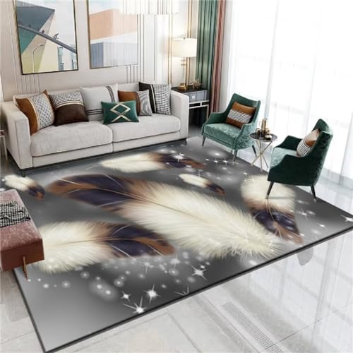 Tapis de salon motif 3D gris doux et confortable 80x150
