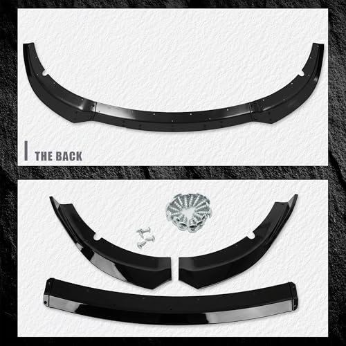Front Bumper Lip Compatible with 2015-2023 Dodge Charger SRT Sport Style AMPP Front Bumper Lip Spoiler Air Chin AMPP Design Body Kit Splitter Black ABS - Image 5