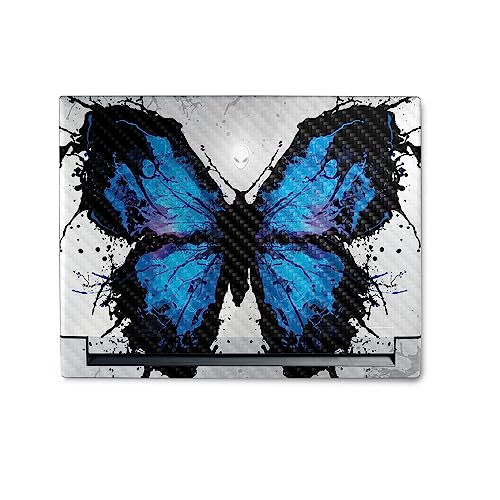 Image of MightySkins Carbon Fiber Skin Compatible with Alienware M18 R1 (2023) Full Wrap Kit - Butterfly Splash | Protective, Durable Textured Carbon Fiber Finish | Easy to Apply | Made in The USA