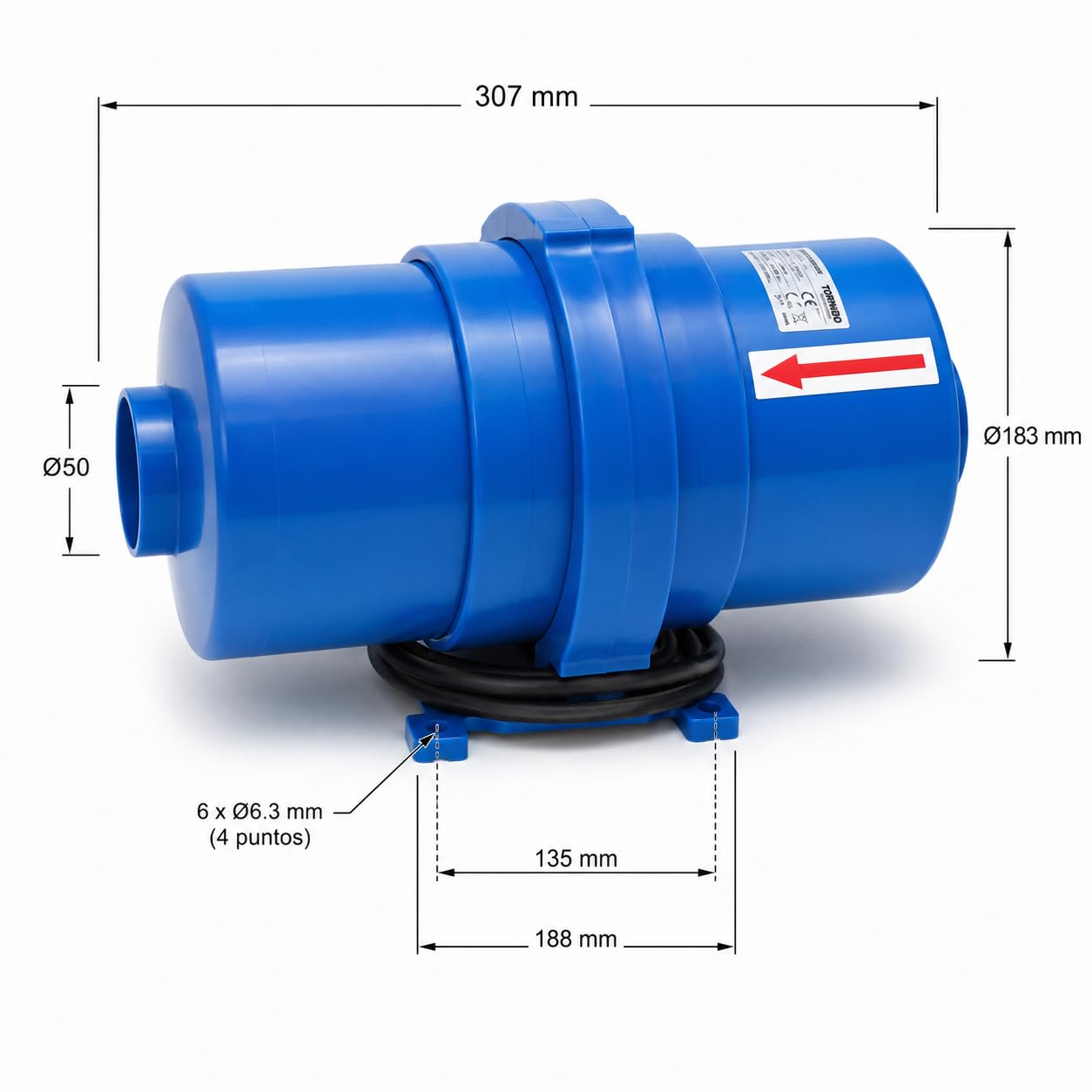 Bomba Soplante de Uso discontinuo de 1.6CV, Ideal para spas o bañeras de hidromasaje