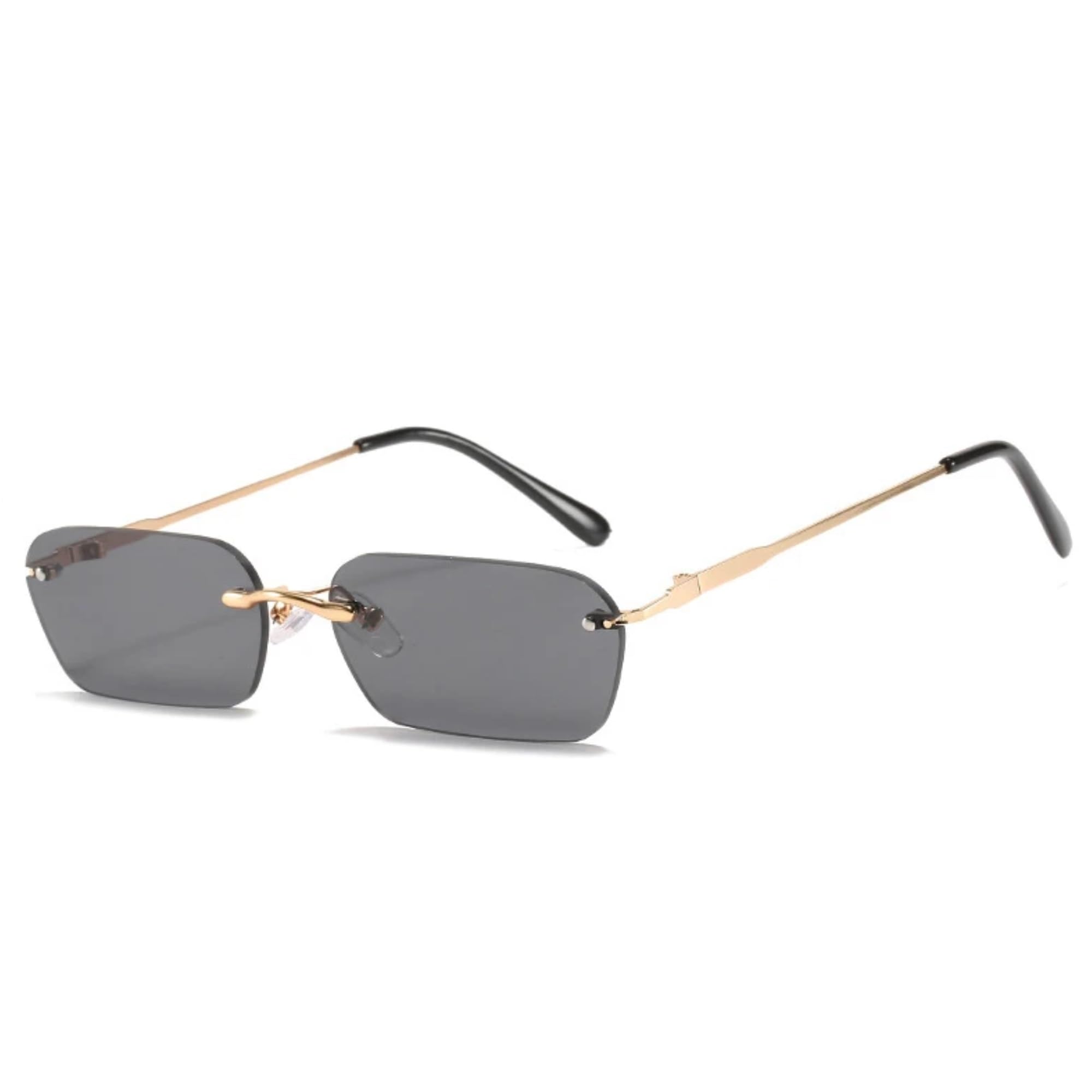 augen By Visions India Retro Vintage Rimless Square Abstract Unisex Non-Polarized Sunglasses Uv400 Protected (164)-picture-24