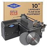Hi-Tech Diamond - 10' Lapidary Equipment Slab Saw for Stone Cutting Rock, Glass, Slabbing, Machine for Cutting Rocks - Includes TWO 10' Diamond Saw Blades & Vise Attachment