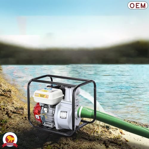 Image of OEM Professional 7.5HP Portable Water Pump with 2-Inch Outlet | 4 Stroke Advanced Technology Gasoline Petrol Engine, 3600rpm | Low Fuel Consumption, Heavy Suction, Long Running Life, Compact Design