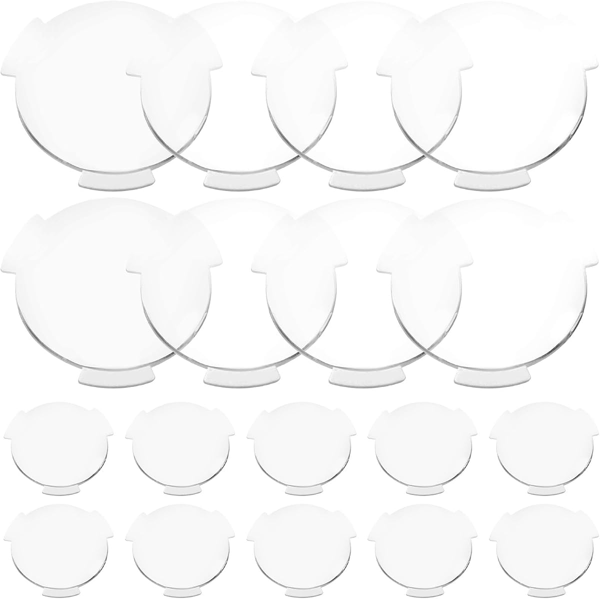 Lentes VR biconvexas, paquete de 20 lentes convexas dobles de longitud focal de 25 mm x 45 mm, diseño con alas con bridas para visores de realidad virtual de bricolaje, proyectos de ciencias físicas STEM, acrílico transparente