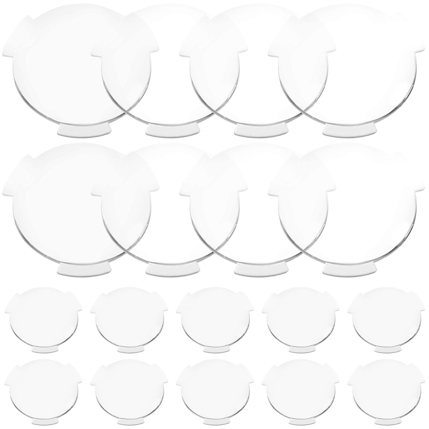 JECOMPRIS Biconvex VR Lenses 20 Pack - 25mm Double Convex 45mm Focal Length, Flanged Winged for DIY VR Viewers & STEM Projects