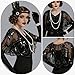 ELECLAND 10 Pieces 1920s Flapper Gatsby Accessories Set Fashion Roaring 20's Theme Set with Headband Headpiece for Women (Black)