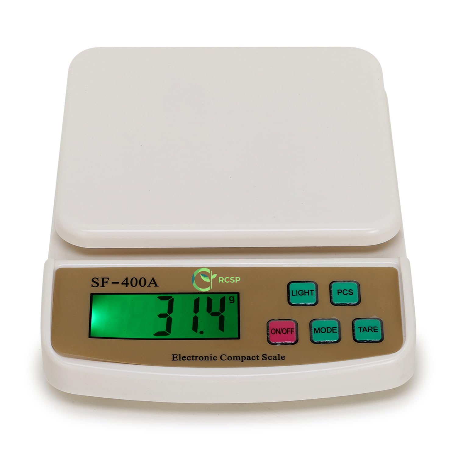 RCSP Weight Machine for Kitchen, Food Weighing Scale for Health, Fitness, Home Baking & Cooking with Bright LED Accurate Kitchen Weighing Scale (SF400A), White-image-7