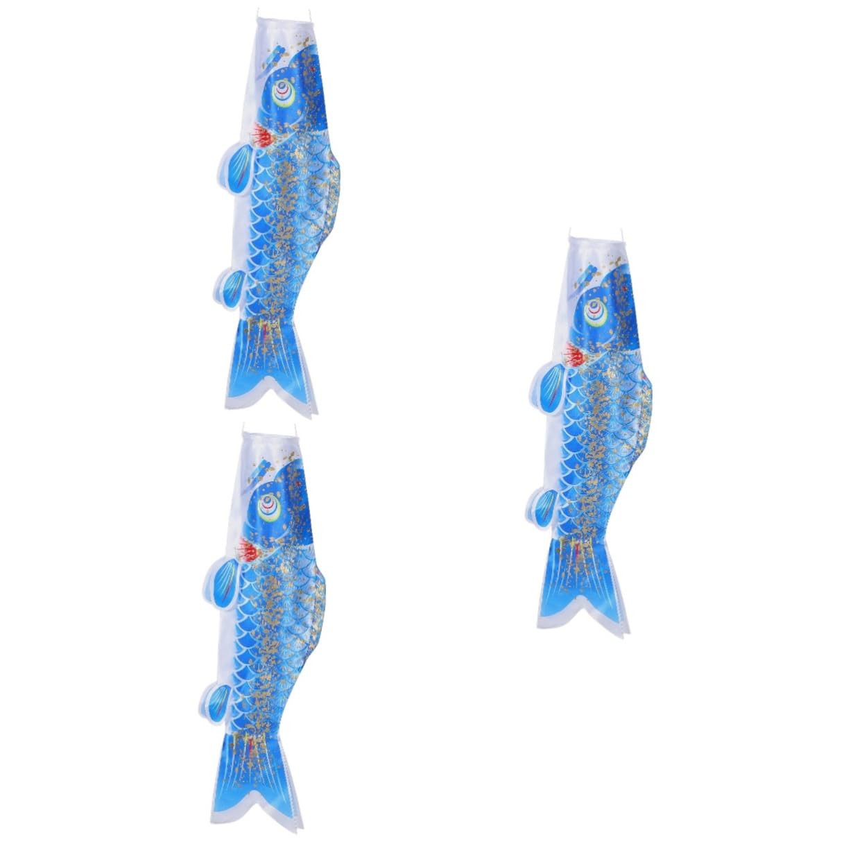 Koinobori lot de 3 carpes japonaises réalistes manche à air décoration jardin extérieur