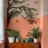 astrkiz 55.11'X57.48' Original Hand Drawn Realistic Huge Oak Tree Wall Decals Peel and Stick for Kids Room