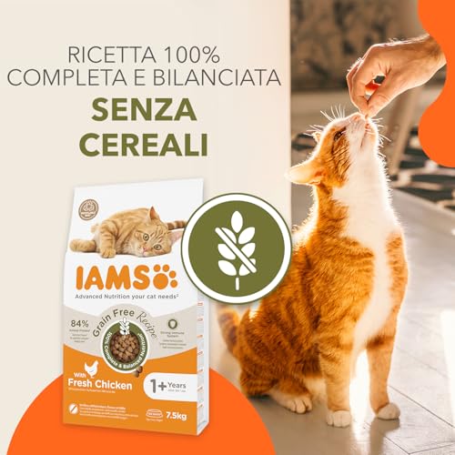 Iams Cibo Per Gatti Senza Cereali Con Pollo - Alimenti Secco Per Gatti Adulti Da 1 Anno, 2,5 Kg - 2
