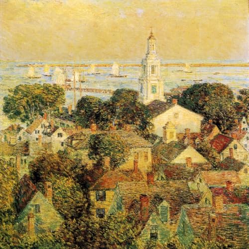 Toile Childe Hassam Provincetown idée cadeau art vintage 50x50cm