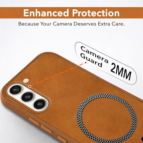 Image of Jkobi Leather Finish Back Cover Case for Samsung Galaxy S23 Plus 5G (MagSafe Compatible Wireless Charging | Soft Touch | Camera Bump Protection)