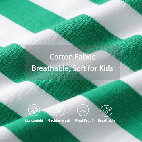 Image of LittleSpring Unisex Kids Long Sleeve Striped Tee Shirt Tagless Crew Neck Cotton T-Shirt