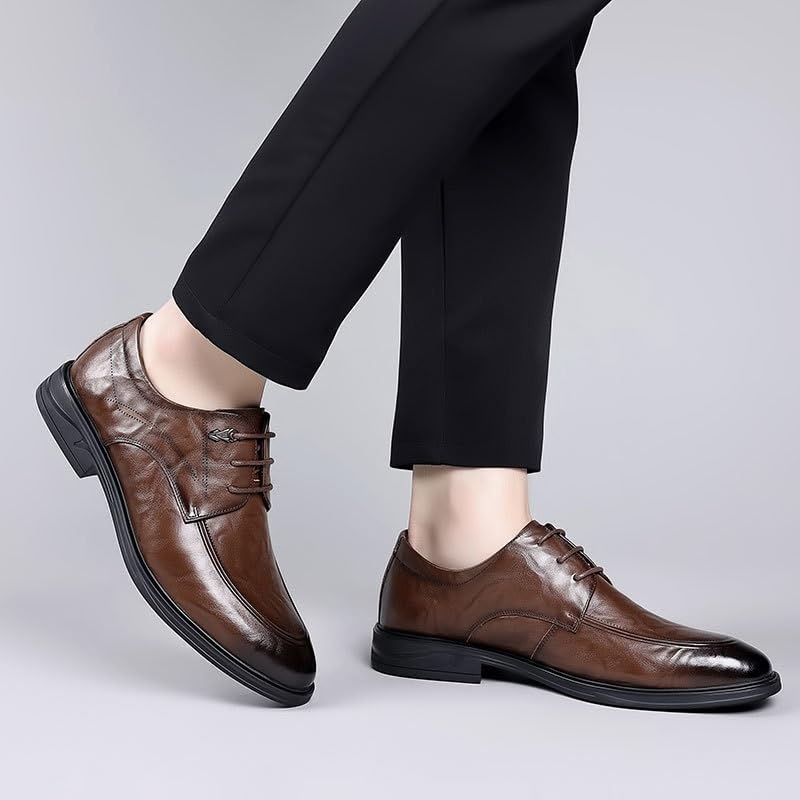 Men's Leather Dress Shoes Non-Slip Casual Business Work Formal Scale Pattern Comfort Derby Oxford Shoes2