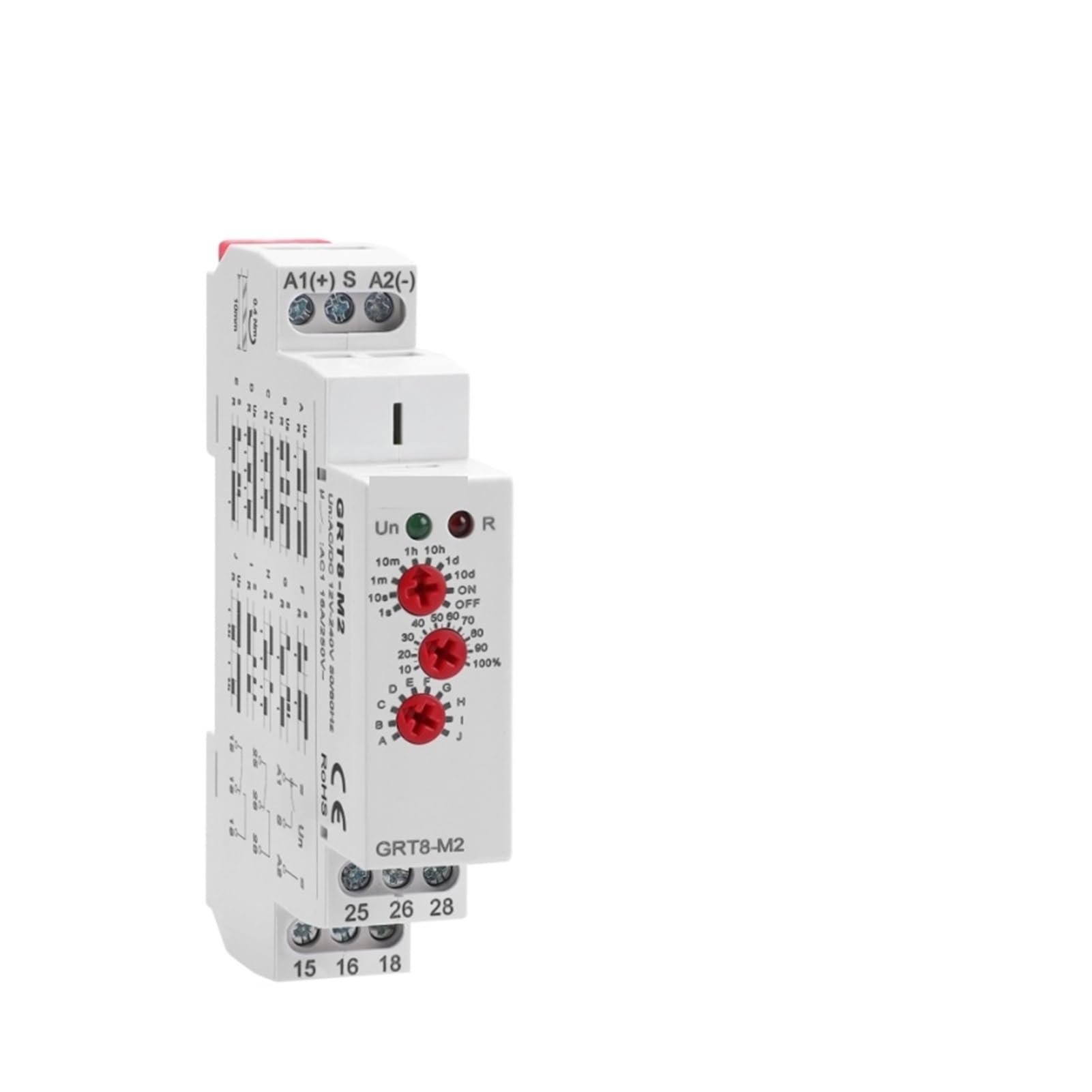 Relais temporisé 220V 24V multifonction rail DIN pour commande électrique 16A
