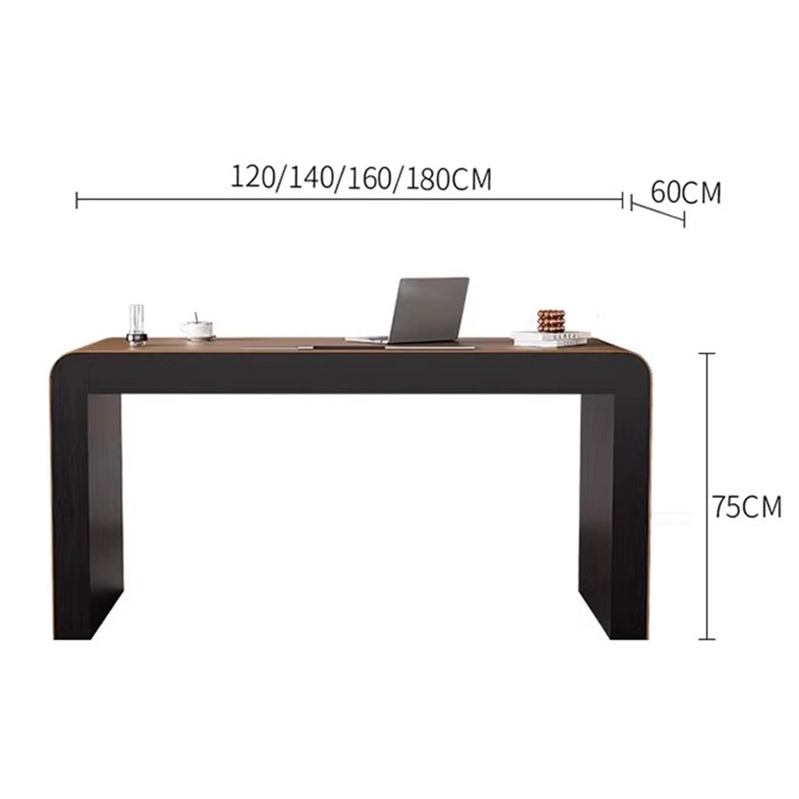 Biurko komputerowe Biurko w stylu minimalistycznym, skórzane, z gniazdami ładowania USB, nowoczesne biurko do nauki i pisania miejscem przechowywania(S)