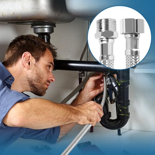 FULHANY 4 StüCk Flexschlauch - Edelstahl 304wasserhahn Schlauch - 3/8schlauch FüR Wasserhahn - Geeignet FüR WasserhäHne Bad Wc (20 Cm/10 Cm)