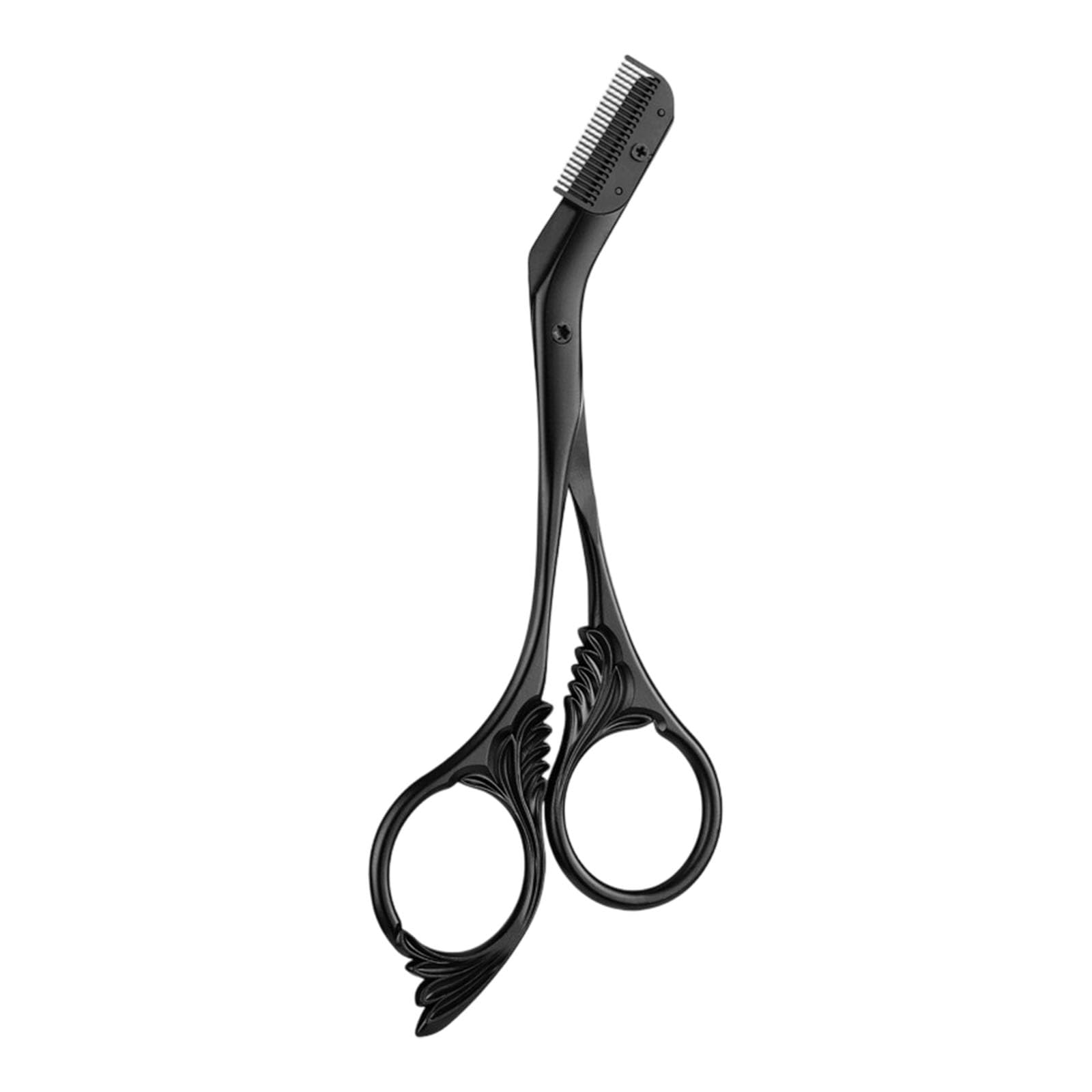 Hzbb Women's Black Multipurpose Stainless Steel Eyebrow Trimmer Scissors With Comb For Trimming And Styling Stainless Steel Eyebrow Scissors