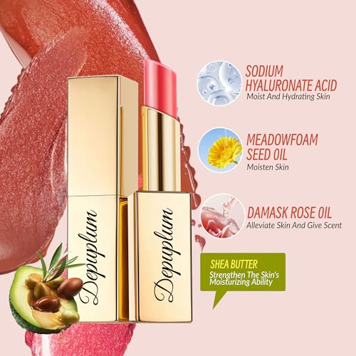 Image of Depuplum Berry Red Lipstick Moisturizing for Women Shimmer Tinted Lip Balm Cranberry Hydrate Nourish Lip Gloss Cruelty Free Lip Makeup, ZG119 My Love