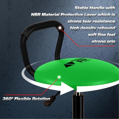 Image of Garage Stool, Adjustable Height Swivel Work Mechanic Shop Stool with Backrest, Pneumatic Shop Chair for Home, Workshop, 300 LBS Capacity, 360 Rotation, Heavy Duty, Green